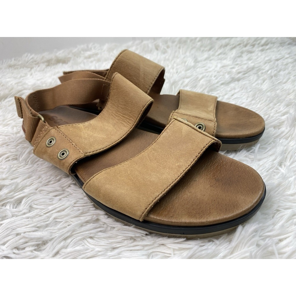 SOREL Women's 9.5 Brown Strappy Leather Slingback Sandals